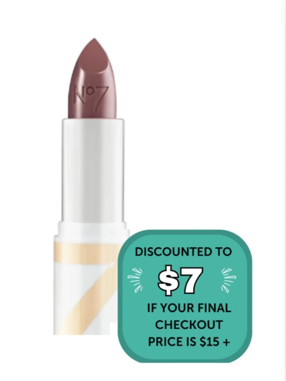 $7 Add-On When Bundled with $8- No7 Age Defying Lipstick – Sugar Plum